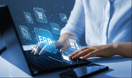 A person working on ERP Implementation on the Laptop